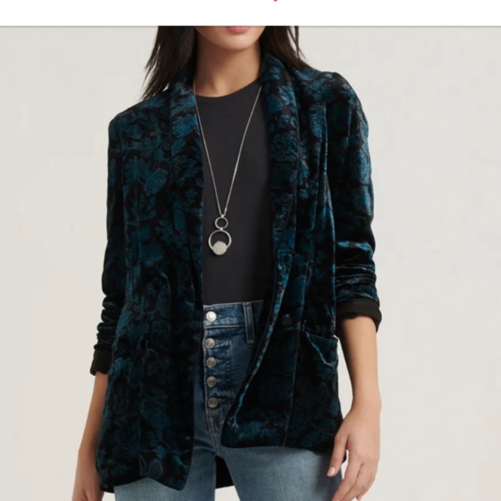 Lucky Brand Velvet Women's open front blazer size M - Picture 8 of 8